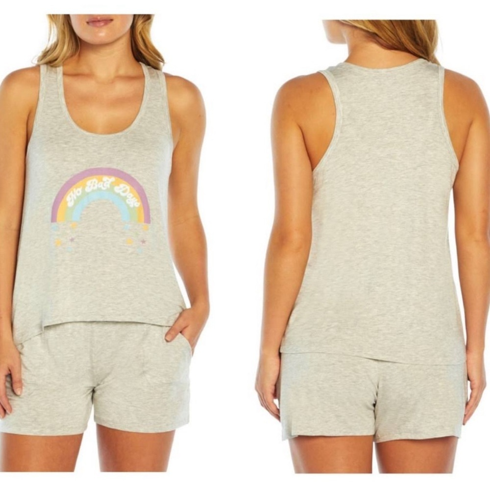 ✨ NWT Wildfox No Bad Days Gray Sleep Lounge Set Tank Shorts